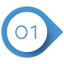 Blau-weißer Kreis mit einer eins darin als Aufzählungszeichen