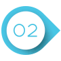Blau-weißer Kreis mit einer zwei darin als Aufzählungszeichen Blau-weißer Kreis mit einer zwei darin als Aufzählungszeichen