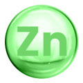 Hellgrüne Blase mit ”Zn” Beschriftung für Zink auf weißem Hintergrund Hellgrüne Blase mit ”Zn” Beschriftung für Zink auf weißem Hintergrund