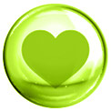 Grüne Blase mit grün gezeichnetem Herz in der Mitte