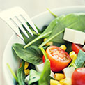 Salat mit Gabel Salat mit Gabel