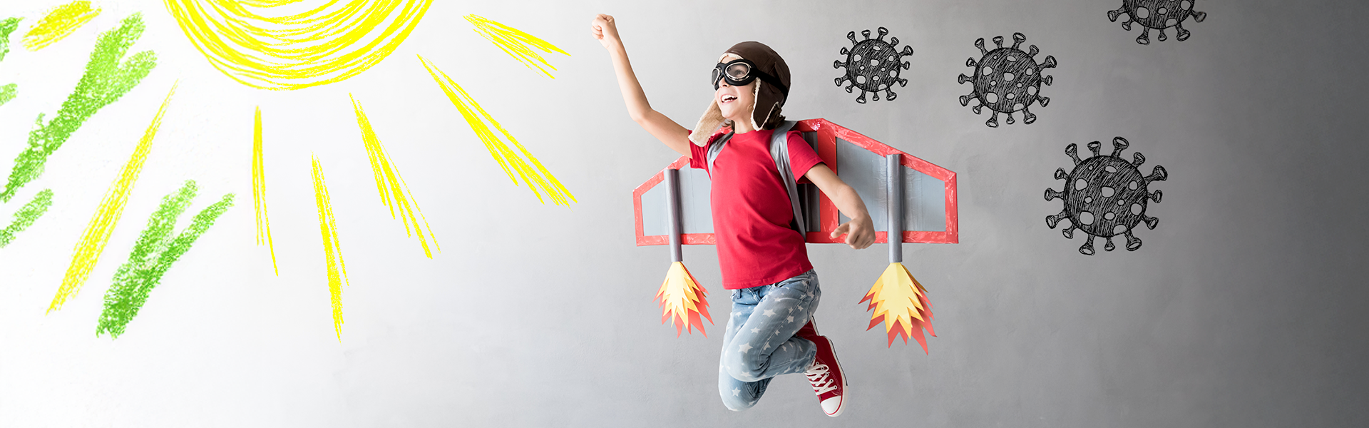 Vitamin D Kinder gesund und bereit zu fliegen.