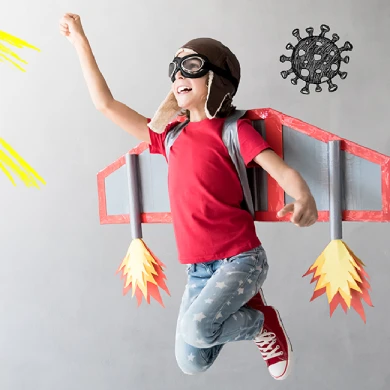 Vitamin D Kinder gesund und bereit zu fliegen.