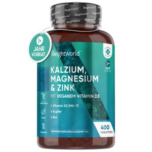 Kalzium, Magnesium und Zink Tabletten mit Vitamin D3