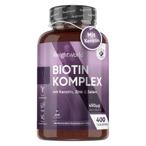 400 Tabletten Biotin Komplex mit Keratin, Selen, Zink.