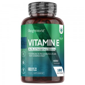 Vitamin E 400 IU Nahrungsergänzung für das Wohlbefinden Slimcenter 180 Softgel Kapseln