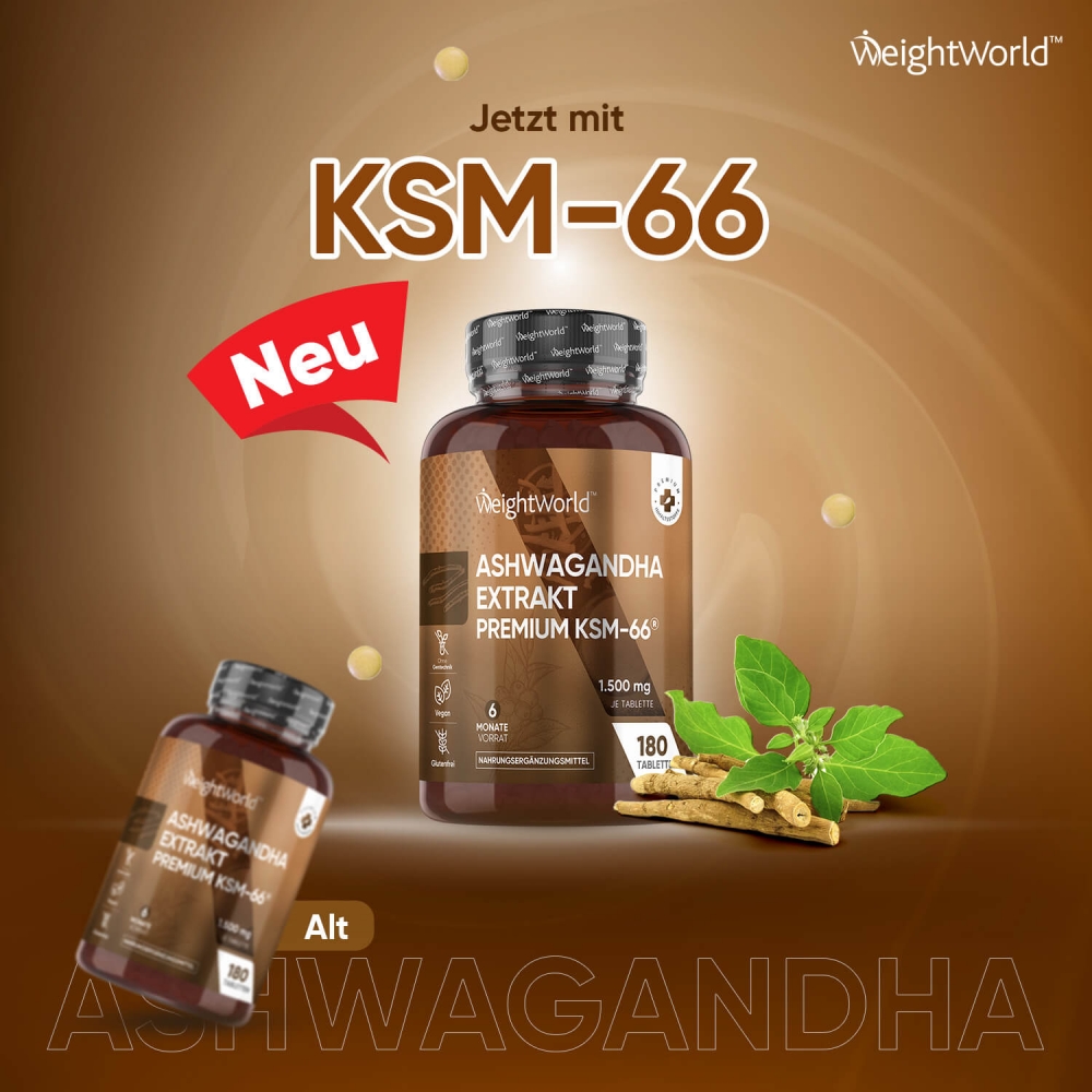 Ashwagandha von WeightWorld jetzt mit KSM-66 – Neue Ashwagandha Rezeptur