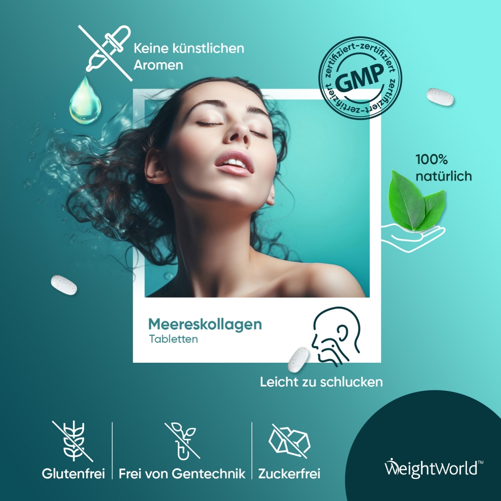 Kollagen Tabletten und Vitamin C für Haut, Haare und Knorpel SlimCenter