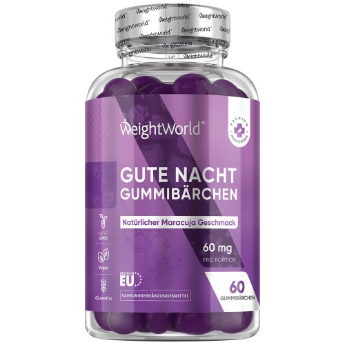 5-HTP 60 mg Gummibärchen  Mit Zitronenmelisse und Passionsfrucht Geschmack  60 Gummibärchen