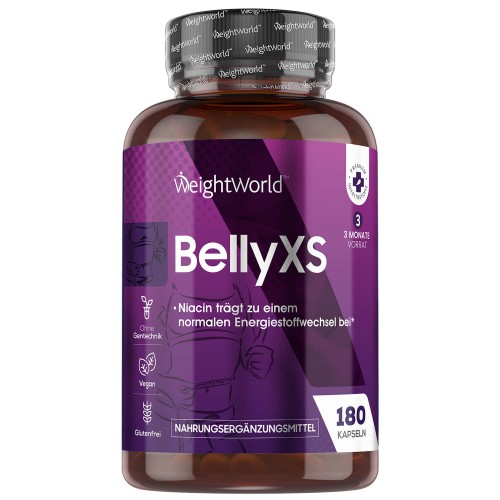 Bauchfett verlieren mit Belly XS - 180 Kapseln - 3 Monatspackung - Gewichtsmanagement mit natürlichem Nahrungsergänzungsmittel