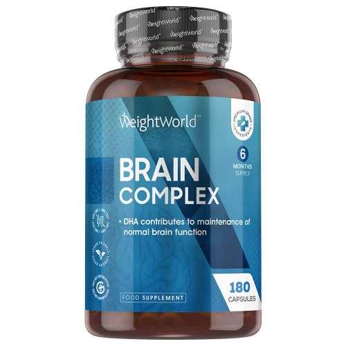 Brain Complex - 180 Kapseln mit Vitamin B - zur Verbesserung des kognitiven Denkens und der Gehirnleistung, gegen Müdigkeit und Erschöpfung.
