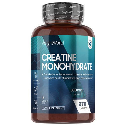 Creatin Monohydrat - 3000 mg 240 Tabletten - Creatinkapseln unterstützen den Muskelaufbau und die Trainingsleistung