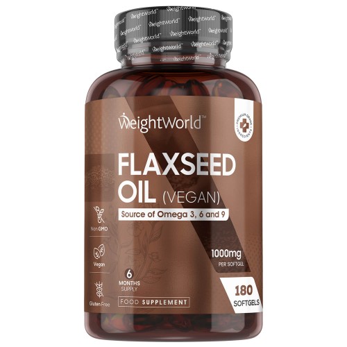 Leinsamen Öl - 180 Softgel - Natürliches Flaxseed Oil mit Omega 3