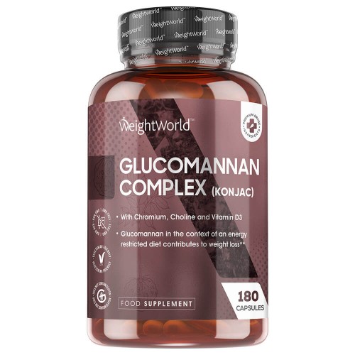 Glucomannan Komplex - 3000mg 180 Kapseln - Appetit Sättigungs Kapseln - aus der konjakwurzel Mit Vitamin B3 und Chrom -Slimcenter