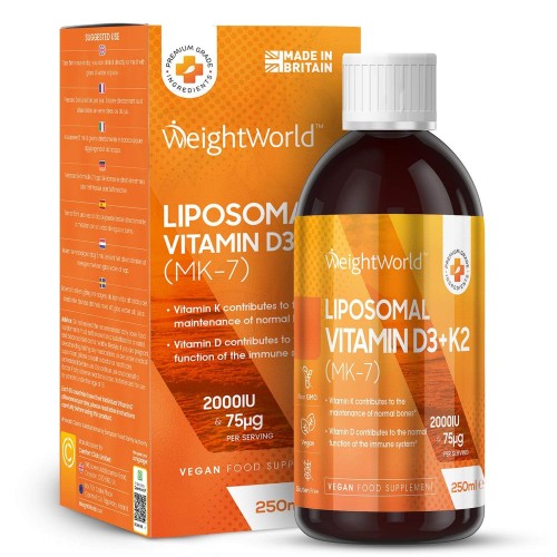 Liposomal Vitamin D3 + K2 Knochen & Gelenkergänzung WeightWorld
