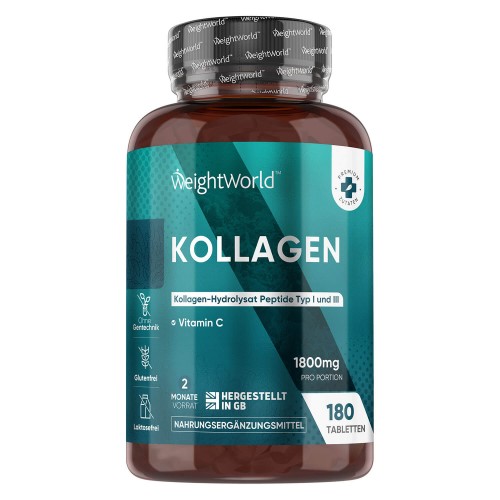 Kollagen und Vitamin C  180 Tabletten, 1.800 mg  Meereskollagen  Online bestellen