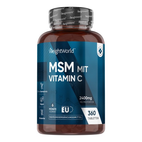 msm mit vitamin c l 2400 mg msm - 360 st. - vorrat für 6 monate l online bestellen
