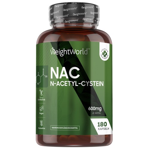 N-Acetylcystein - 600mg, 180 Kapseln, NAC - Essentielle Aminosäuren Ergänzung