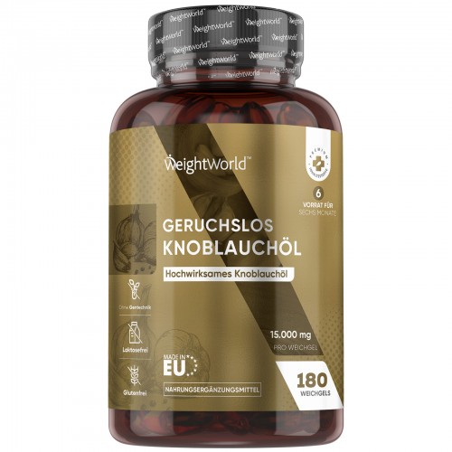 Geruchsneutrale Knoblauchöl Softgels - Natürliche Ergänzung - Slimcenter - 180 Kapseln