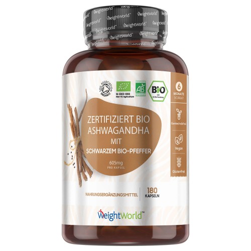 Bio Ashwagandha mit schwarzem Pfeffer