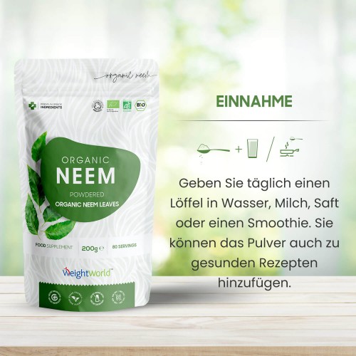 Bio Neem Pulver | Bio Nahrungsergänzung für Vitalität | SlimCenter