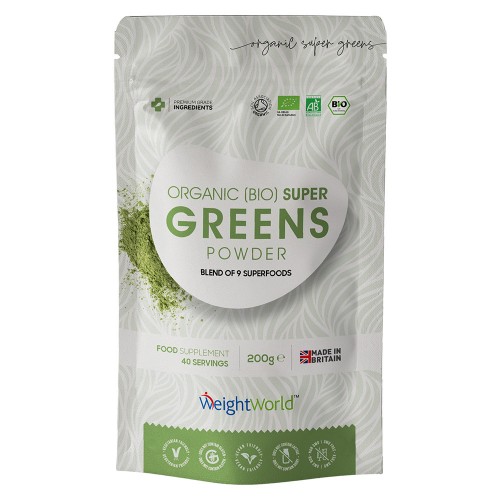 Bio Super Greens Pulver - Starkes natürliches Superfood Gewichtsmanagement & Vitalitätspulver - 200g