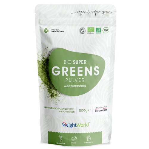 Bio Super Greens Pulver - 200g - Veganes Bio-protein pulver ist eine biologische proteinquelle & steigert Ihre Vitalität