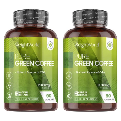 Grüner Kaffee Kapseln - Kapseln mit 100% Extrakt aus Grünem Kaffee - 90 Kapseln - 2er Pack