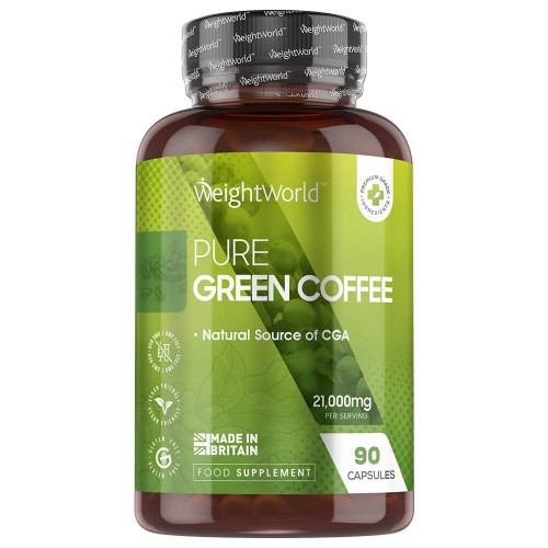 Grüner Kaffee mit Chlorogensäure - 90 St. 7000mg Kapseln - Von Natur aus reich an Koffein & Chlorogensäure für eine effektive Gewichtsmanagement