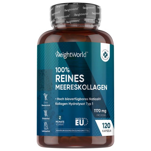 Anti-Aging mit reinem Kollagen  1170 mg NatiCol® Meereskollagen Typ 1 pro Dosis  120 Kapseln - Vorrat für 2 Monate  Online bestellen