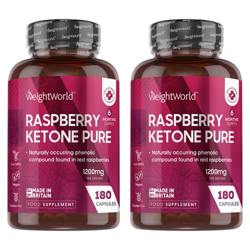 Raspberry Ketone Pure Kapslen - Mit 400mg Himbeerketon 90 Kapseln - 2er Pack
