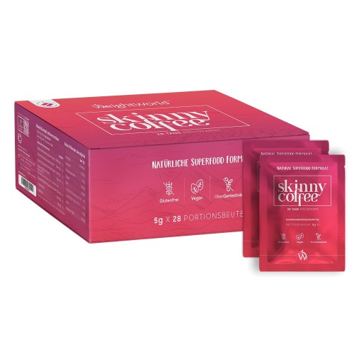 Skinny Coffee - 140g Pulver - 28 Tage Abnehmprogramm -  Nur 10 Kalorien pro Portion