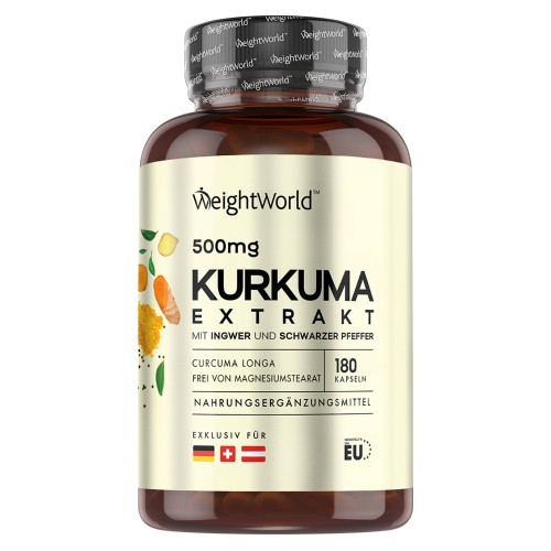Kurkuma Extrakt Kapseln mit Ingwer und Schwarzer Pfeffer