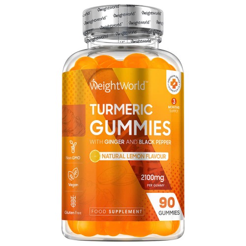 Kurkuma Gummibärchen - 2100mg 90 Stück - Vitamin Gummibärchen für Ihre Haut & Gelenke