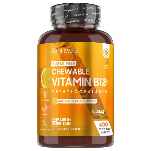 Vitamin B12 - 400 Kautabletten - 1000 μg Methylcobalamin - 100% natürlich & vegan vitamin b12 präparate - WeightWorld