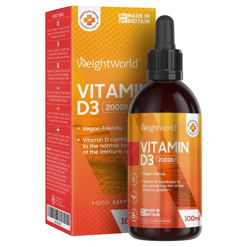 Vitamin D3 - 100 ml Starke 2000 IE - Natürliche Ergänzung-  - Hochkonzentriert Vitamin D3
