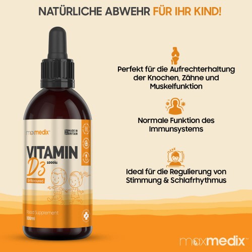 Flüssiges Vitamin D3 für Kinder Für das Wohlbefinden WeightWorld