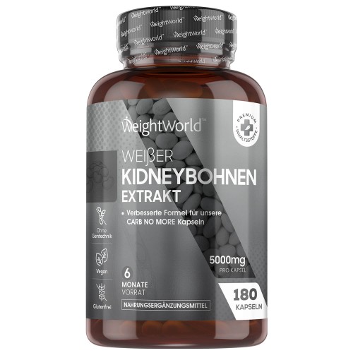 Weißer Kidneybohnenextrakt - für Ihre Gewichtsziele - 180 Kapseln