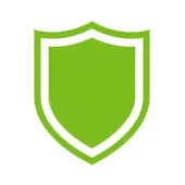 Hellgrünes Schild als Zeichen der Immunabwehr auf weißem Hintergrund
