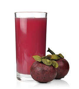 Mangostan-Frucht wird auch zu Saft verarbeitet Mangostan-Frucht wird auch zu Saft verarbeitet
